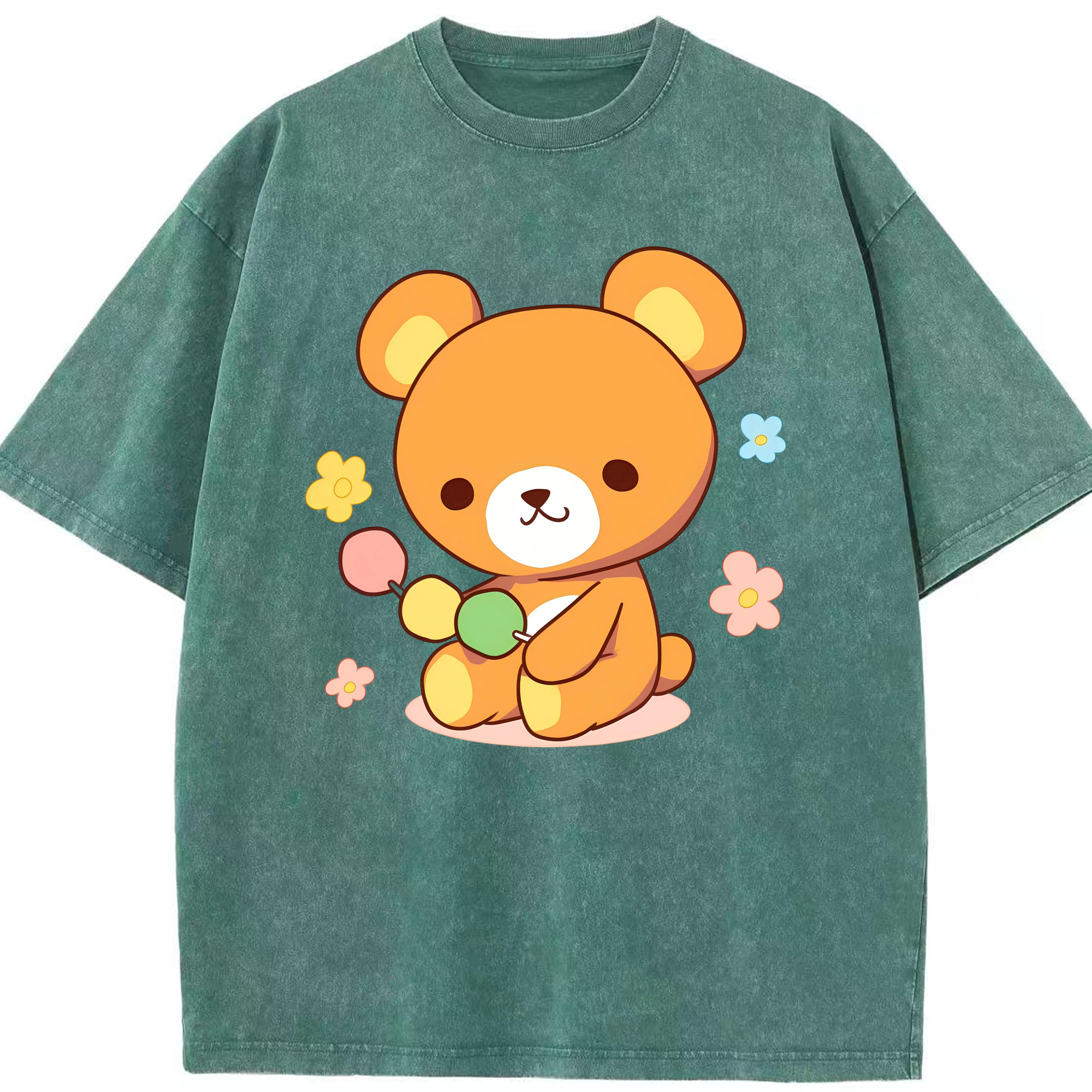 （画像用） リラックマ リラックマ キイロイトリ Rilakkuma Korilakkuma Kiiroitori 綿100% ヴィンテージ風 半袖Tシャツ（フロントプリント）